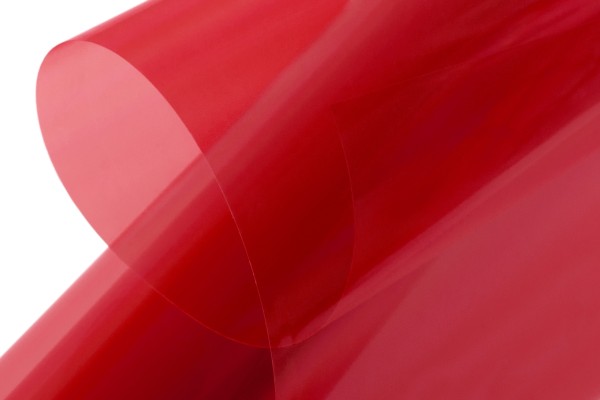 Bügelfolie transparent rot 2m-Rolle