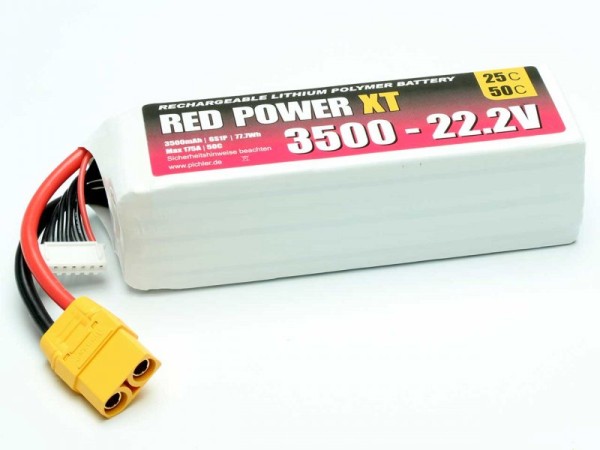 Lipo 22,2V/3500Mah 25C Red Power XT