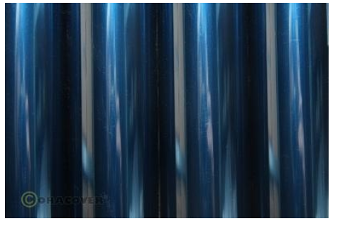 Oracover Bügelfolie transp. blau 60cm breit (2mRolle)