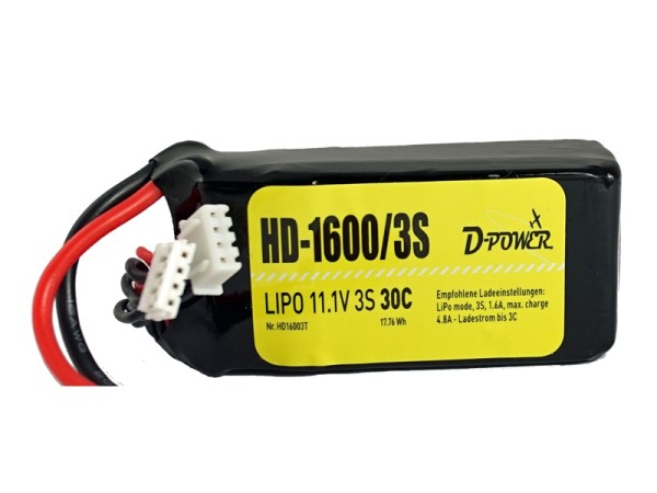 D-Power HD1600 3S 11,1V/1600 Mah 30C XT60